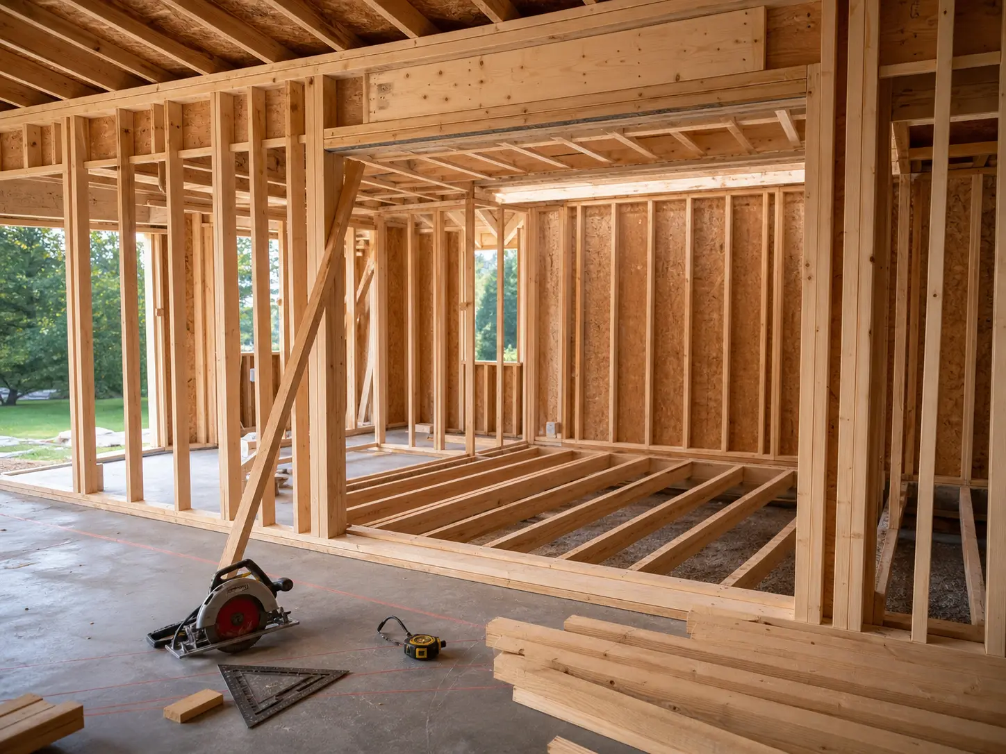 Framing work in progress by Weber Construction